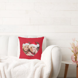 Cojín Decorativo Foto con forma de corazón roja