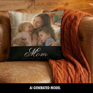 Cojín Decorativo Foto con letra elegante en blanco establecida por