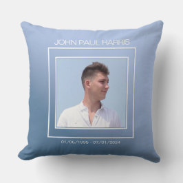 Cojín Decorativo Foto conmemorativa azul