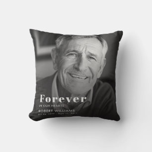 Cojín Decorativo Foto conmemorativa funeral para siempre en nuestro