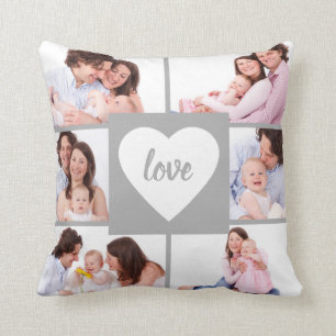 Cojín Decorativo Foto cuadrada del personalizado del collage