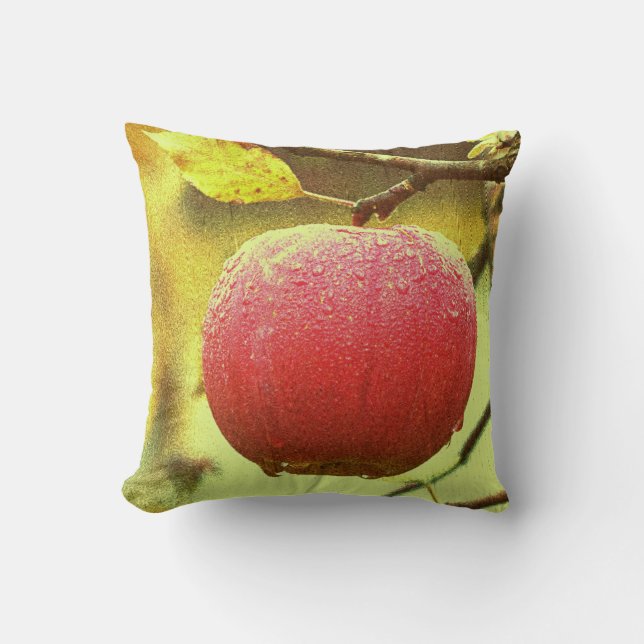 Cojín Decorativo Foto Cute "Red Apple". ¡Hazte con una en Zazzle (Anverso)