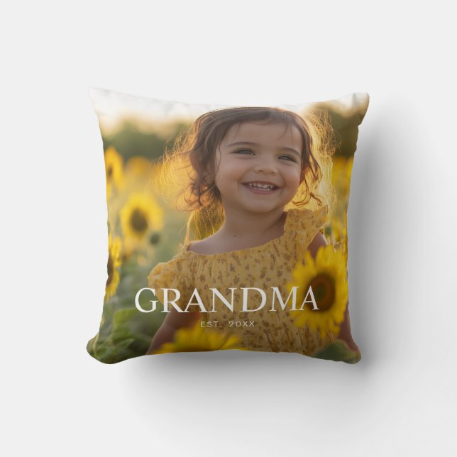 Cojín Decorativo Foto de abuela moderna personalizada (Anverso)