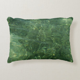 Cojín Decorativo Foto de Agua sobre hierba marina II (Azul y Verde)