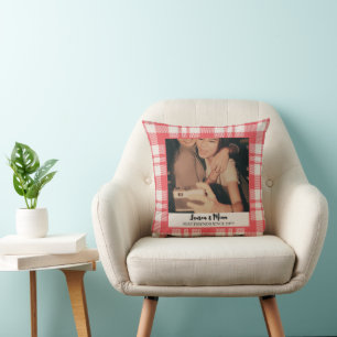Cojín Decorativo Foto de amigas modernas en cuadro de Vichy de amis