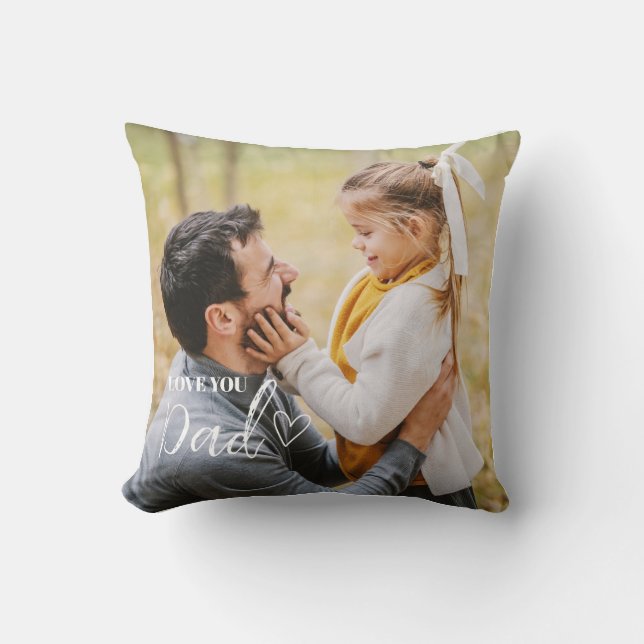 Cojín Decorativo Foto de Amo personalizado a tu papá (Anverso)