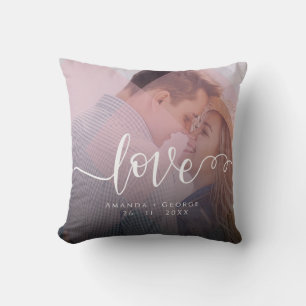 Cojín Decorativo Foto de amor de color rosa pastel lindo
