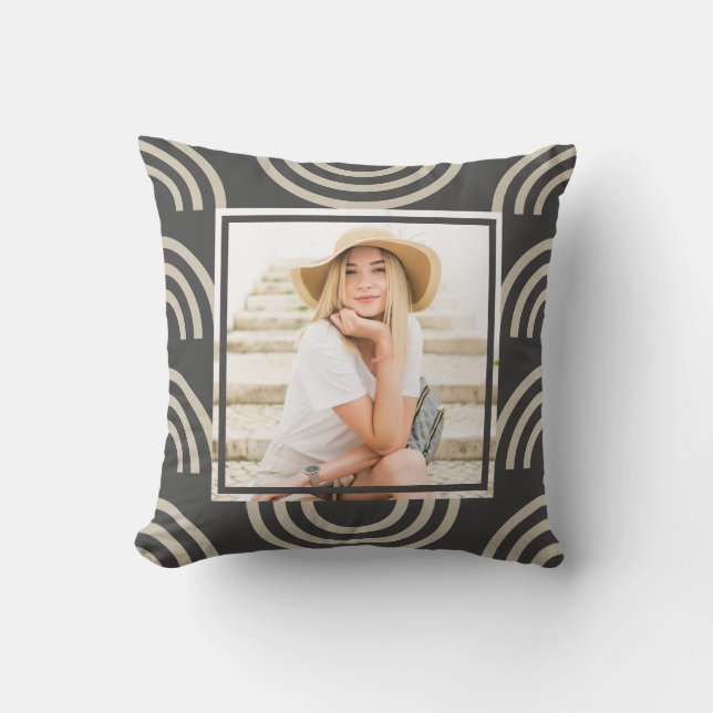 Cojín Decorativo Foto de arcoiris gris de moda (Anverso)