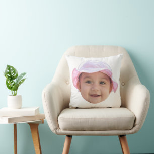 Cojín Decorativo Foto de bebé personalizada, foto de cara de bebé