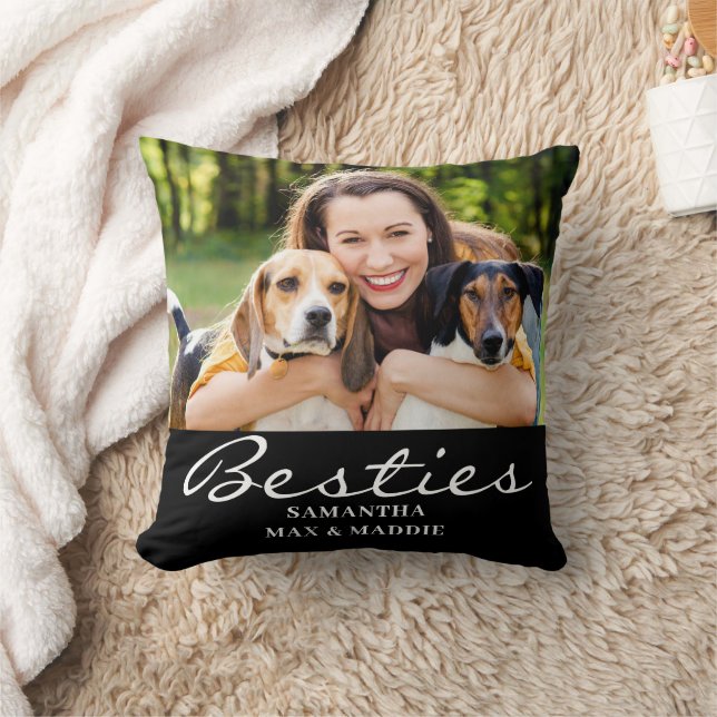 Cojín Decorativo Foto de Besties Mascota (Manta)