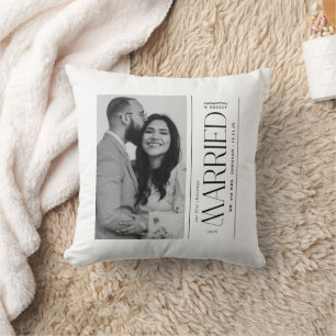 Cojín Decorativo Foto de Boda Casados Recién Casados Navidad