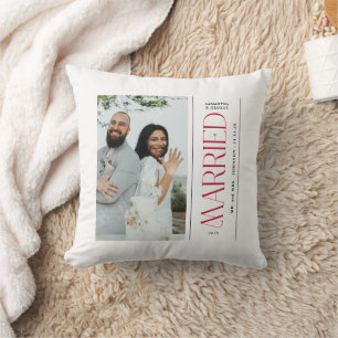 Cojín Decorativo Foto de Boda Casados Recién Casados Navidad