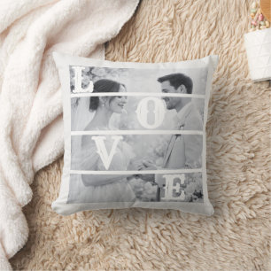 Cojín Decorativo Foto de boda personalizada "AMOR"