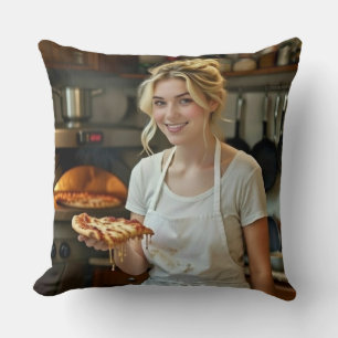 Cojín Decorativo Foto de comer pizza personalizar