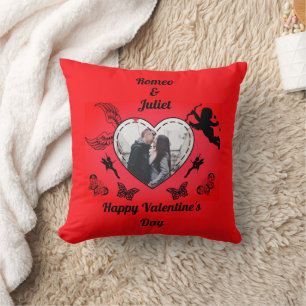 Cojín Decorativo Foto de Cupido Romántico Corazón Rojo Día de San V