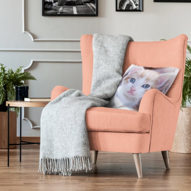 Cojín Decorativo Foto de dos gatos familiares (Family Cat Two Photo Throw Pillow)