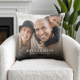 Cojín Decorativo Foto de familia con nombre personalizado