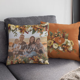 Cojín Decorativo Foto de familia Día de Acción de Gracias dar graci