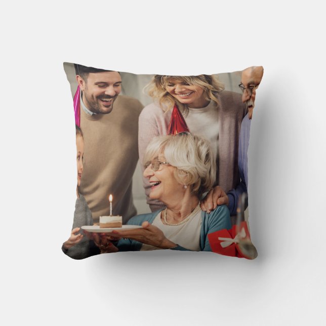 Cojín Decorativo Foto de familiares y amigos (Anverso)