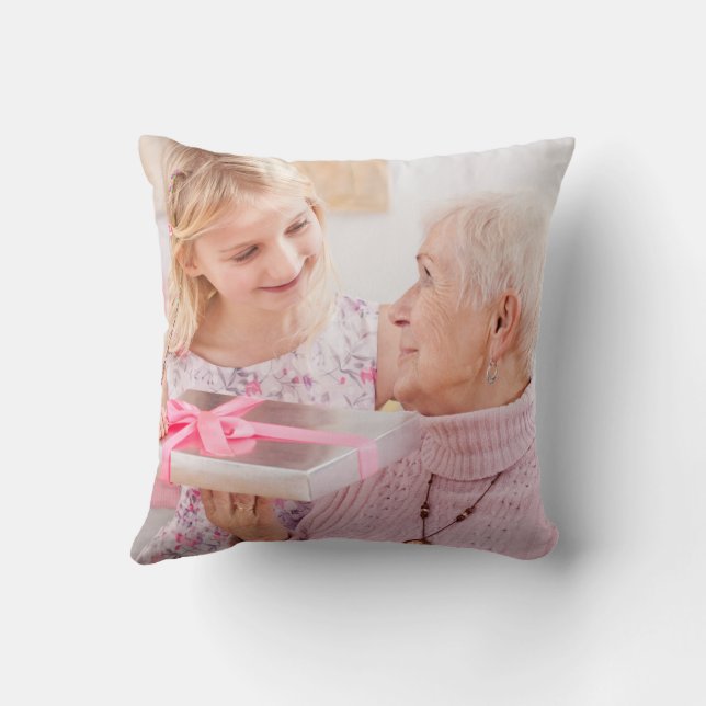 Cojín Decorativo Foto de familiares y amigos (Reverso)