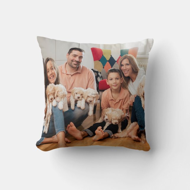 Cojín Decorativo Foto de familiares y amigos (Anverso)