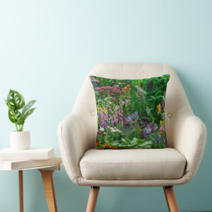 Cojín Decorativo Foto de flores de verano de jardín de cottage ingl
