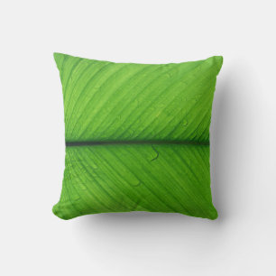 Cojín Decorativo Foto de foco superficial de hoja verde