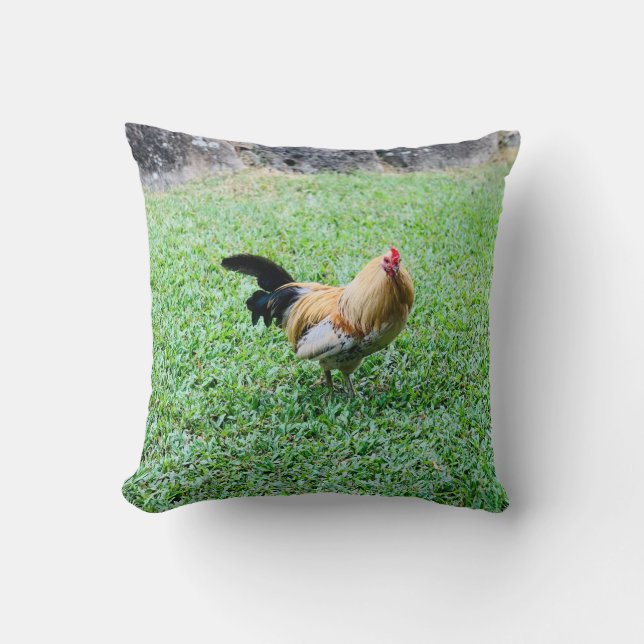 Cojín Decorativo foto de gallina de hawaii (Anverso)