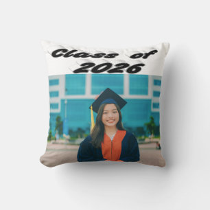 Cojín Decorativo Foto de graduación de la promoción de 2026 con tip