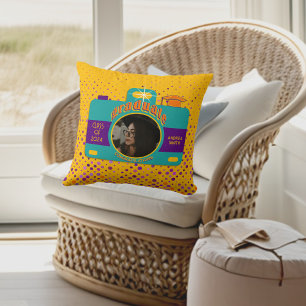 Cojín Decorativo Foto de graduado de arte de moda Boho Colorful Ret