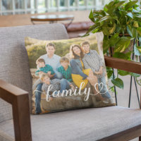 Foto de guión de corazón de familia Texto blanco