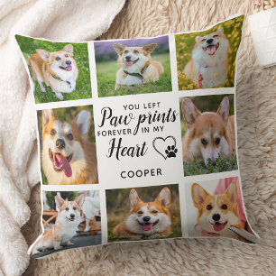 Cojín Decorativo Foto de huellas de patas personalizadas para memor