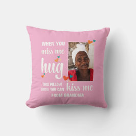 Cojín Decorativo Foto de la abuela cuando me echas de menos.