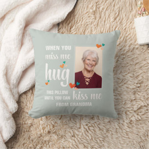 Cojín Decorativo Foto de la abuela CUANDO ME EXTRAÑES ABRAZA ESTO