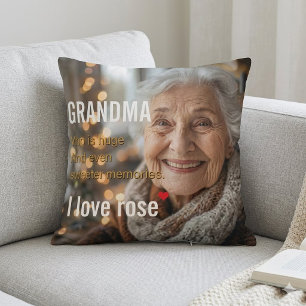 Cojín Decorativo Foto de la abuela "Recuerdos más dulces" personali