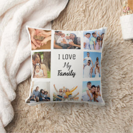 Cojín Decorativo Foto de la colección de familiares y amigos