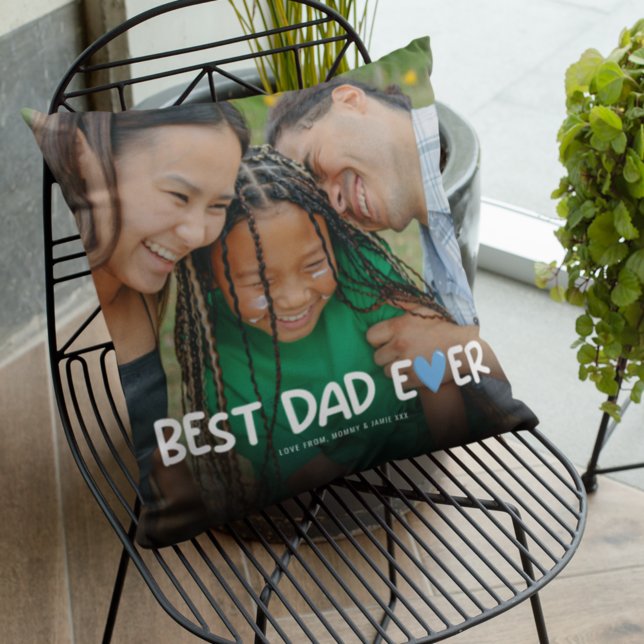 Cojín Decorativo Foto de la familia Best Dad (Subido por el creador)