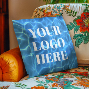 Cojín Decorativo Foto de la piscina azul Aqua para su logotipo