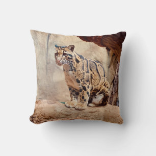 Cojín Decorativo foto de leopardo nebuloso naturaleza vida silvestr