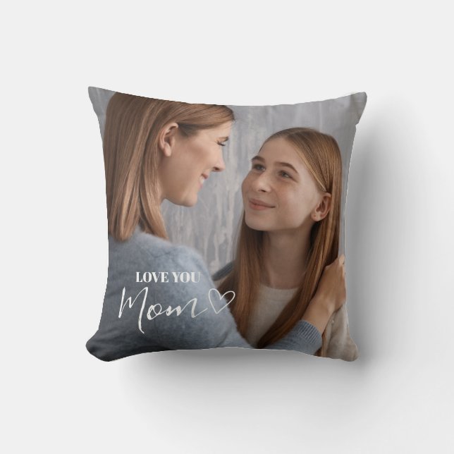 Cojín Decorativo Foto de mamá de Love You Personalizada (Anverso)