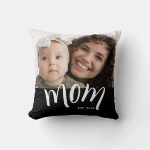 Cojín Decorativo Foto de mamá y bebé Año de establecimiento persona