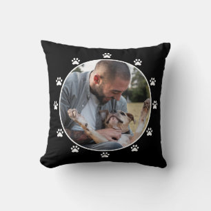 Cojín Decorativo Foto de mascota con huella de perro para papá perr