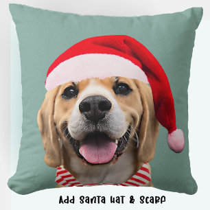 Cojín Decorativo Foto de mascota de perro con sombrero digital de S