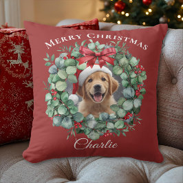 Cojín Decorativo Foto de mascota Navidad – Regalo personalizado de