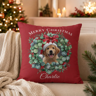 Cojín Decorativo Foto de mascota Navidad – Regalo personalizado de 