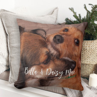 Cojín Decorativo Foto de mascota personalizada a doble cara