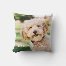 Cojín Decorativo Foto de mascota personalizada con cuadros escocese
