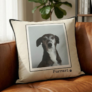 Cojín Decorativo Foto de Mascota Personalizada Retro Moderna Minima