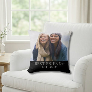 Cojín Decorativo Foto de Mejores Amigos Establecidos