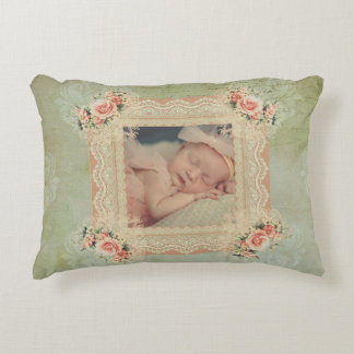 Cojín Decorativo Foto de memoria de cosecha Vintage Damasco de anti